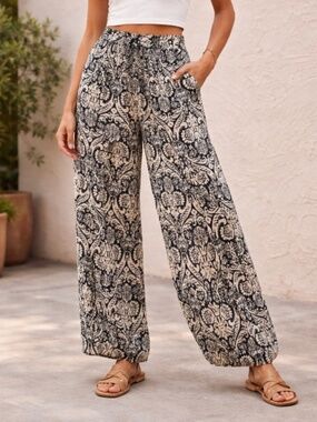 Truth NYC Navy & Cream Harem Pants - Size Large